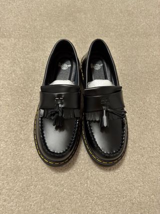 Dr Martens Mocasines Negros Cuero con Caja Nuevos