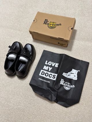 Dr Martens Mocasines Negros Cuero con Caja Nuevos