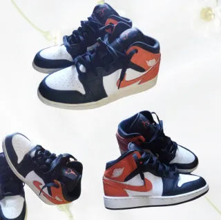Nike Jordan 1 Mid Naranja Blanco Negro