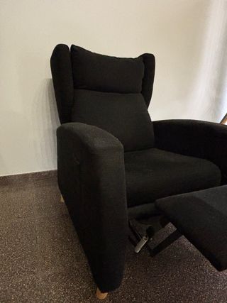 Sillón reclinable manual negro
