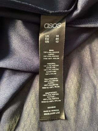Vestido fiesta azul marino ASOS