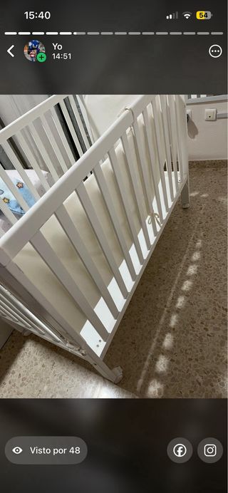Cuna de bebé blanca de ikea
