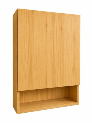 Mueble baño en madera de pino moderno y funcional.