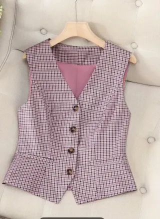 Chaleco cuadros mujer Talla L sin estrenar