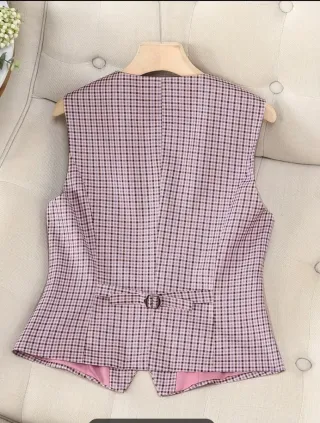 Chaleco cuadros mujer Talla L sin estrenar