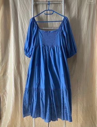 Vestito sangallo cotone blu