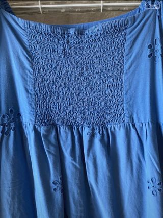 Vestito sangallo cotone blu