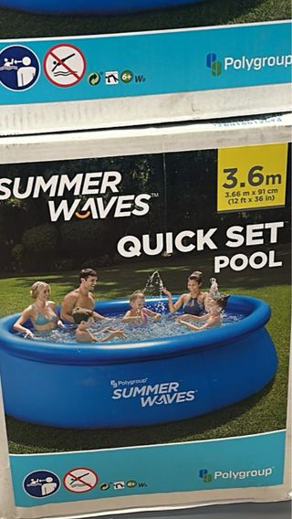 Piscina armable inflable azul