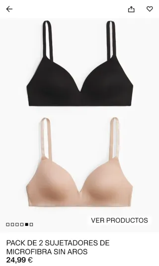 2 Sujetadores H&M sin aros Talla 90A SIN ESTRENAR