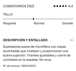 2 Sujetadores H&M sin aros Talla 90A SIN ESTRENAR
