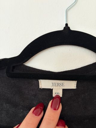 Yerse Cárdigan Negro Manga Corta