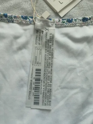 Braga bikini Oysho floral azul y rosa Talla L