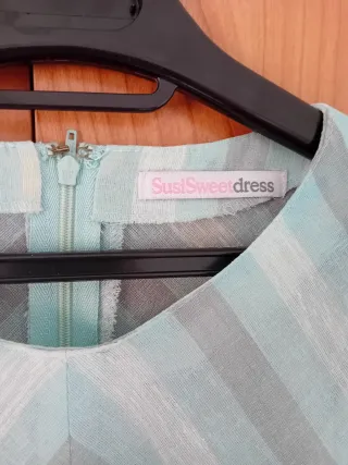 Vestido azul claro estilo vintage