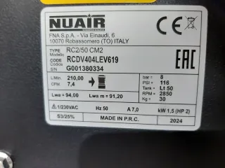 COMPRESOR DE AIRE 50LITROS 2HP