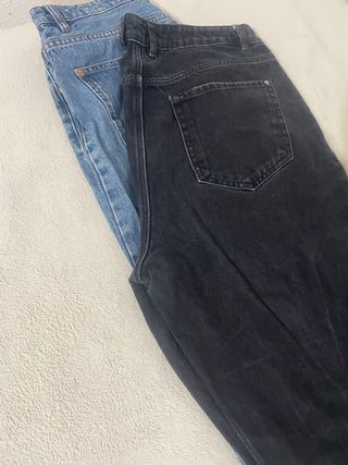 Pantalones Talla 44 Negro y Azul y marron