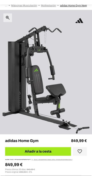 Gimnasio en casa Adidas 100kg
