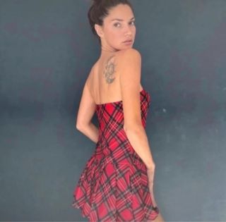 Vestido Tartán Rojo y Negro Talla S