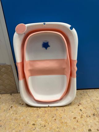 Bañera Plegable Bebé Rosa y Blanca