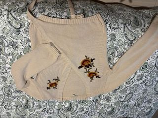 Chaqueta Massimo Dutti Beige Flores T. L