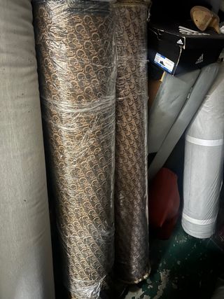 Rollo Tela Jacquard Negro y Marrón