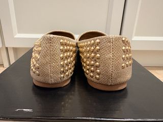 Zapatos Bailarinas Dorados Brillantes