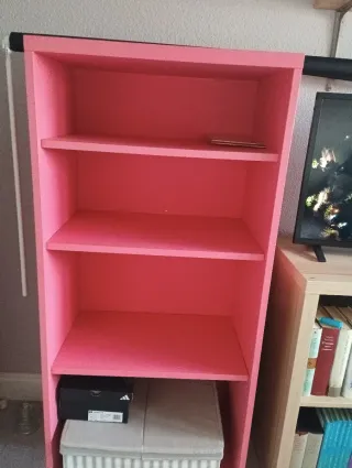 Estantería de almacenamiento rosa