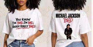 Camiseta Michael Jackson BAD Blanca