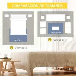 Alfombra geométrica gris y negra