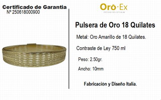 PULSERA ELASTICA DE ORO DE 18 KILATES - ORO 18KT