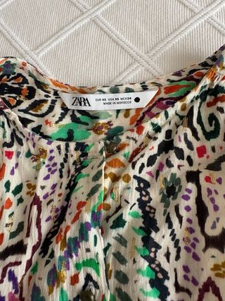 Conjunto Blusa y Pantalón Estampado Zara