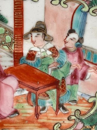 Plato de porcelana china Cantón