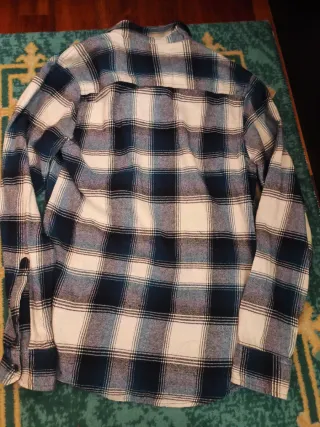 Camisa cuadros manga larga hombre S