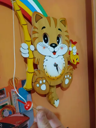 Orologio da parete gatto Bartolucci legno