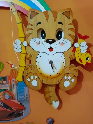 Orologio da parete gatto Bartolucci legno