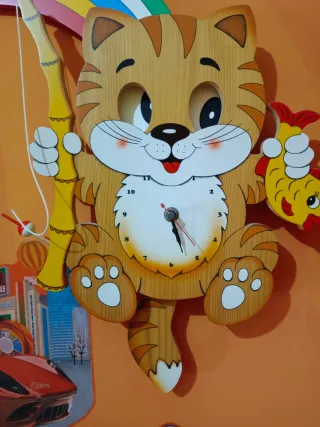 Orologio da parete gatto Bartolucci legno