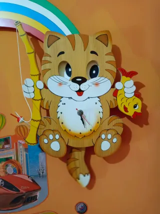 Orologio da parete gatto Bartolucci legno