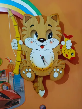 Orologio da parete gatto Bartolucci legno