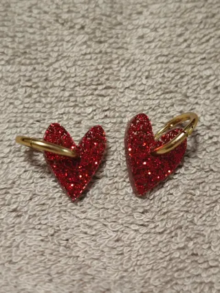 Pendientes aro corazón rojo