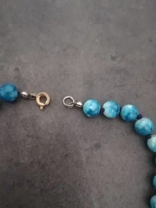 Collana vintage perle azzurre
