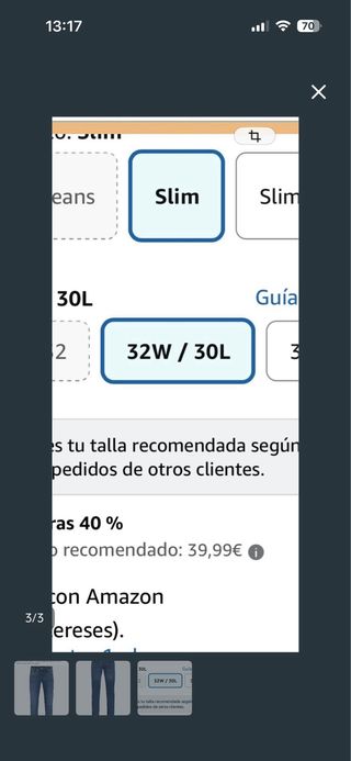 Pantalón vaquero JACK & JONES Slim fit azul 32W/30