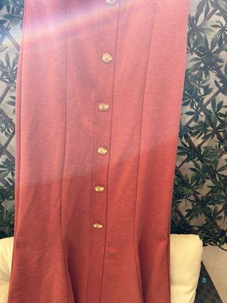 Vestido Zara Naranja Botones Dorados