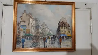 Quadro tela scena urbana