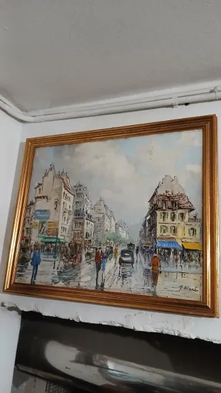 Quadro tela scena urbana