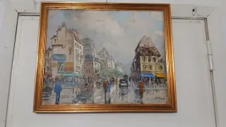 Quadro tela scena urbana