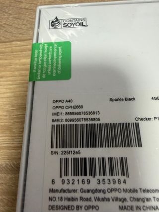 OPPO A40 color negro,127gbCable USB-A a Tipo-C