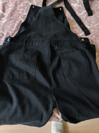 Peto vaquero premamá negro ajustable