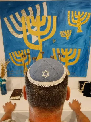 Kipá/Yarmulke bordado Estrella de David