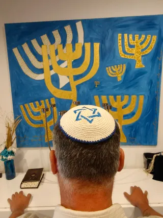 Kipá o Yarmulke bordado Estrella de David
