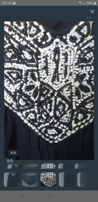 Vestido Zara negro. Abullonado con Pedrería