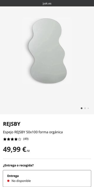Espejo Jysk ondulado